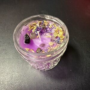 Intuition Enhancer Ritual Candle | Botanicals & Crystals | Handmade